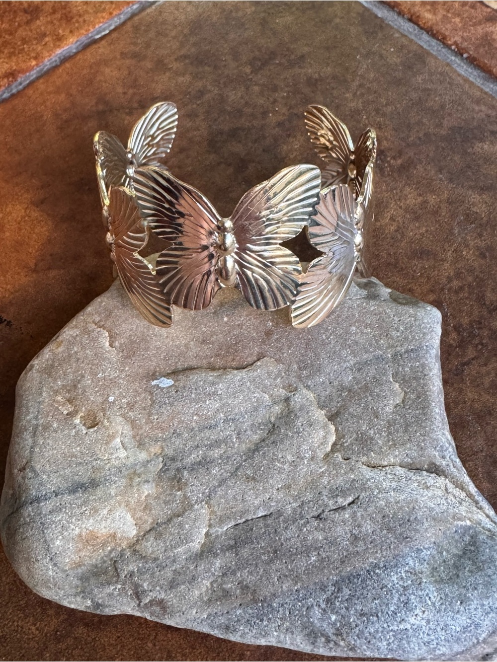 Gold Butterfly Cuff Bracelet - Elegant Women's Jewelry
